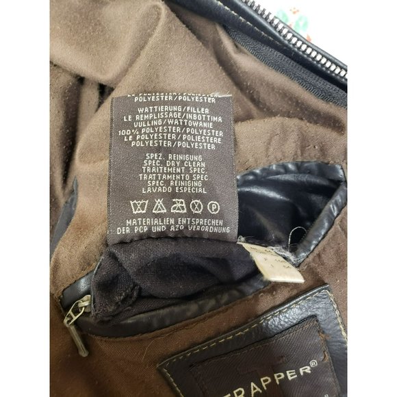 Brown Leather Jacket, Trapper, NEEDS ZIPPER, Men's size 54, Lined - Picture 12 of 12